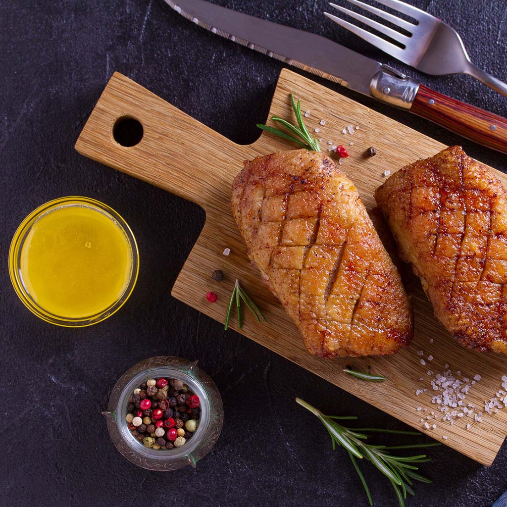 Duck breast with honey-glaze