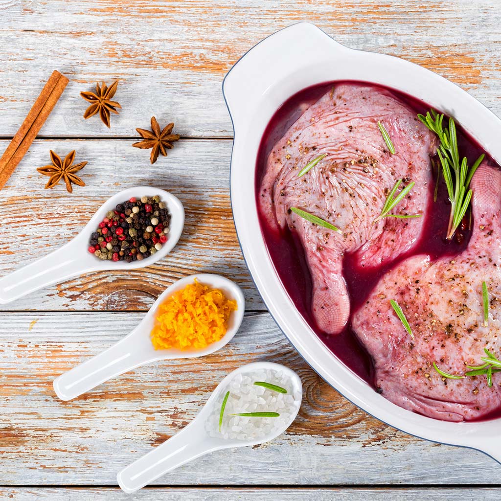 Slow cooked ducklegs in a red wine sauce