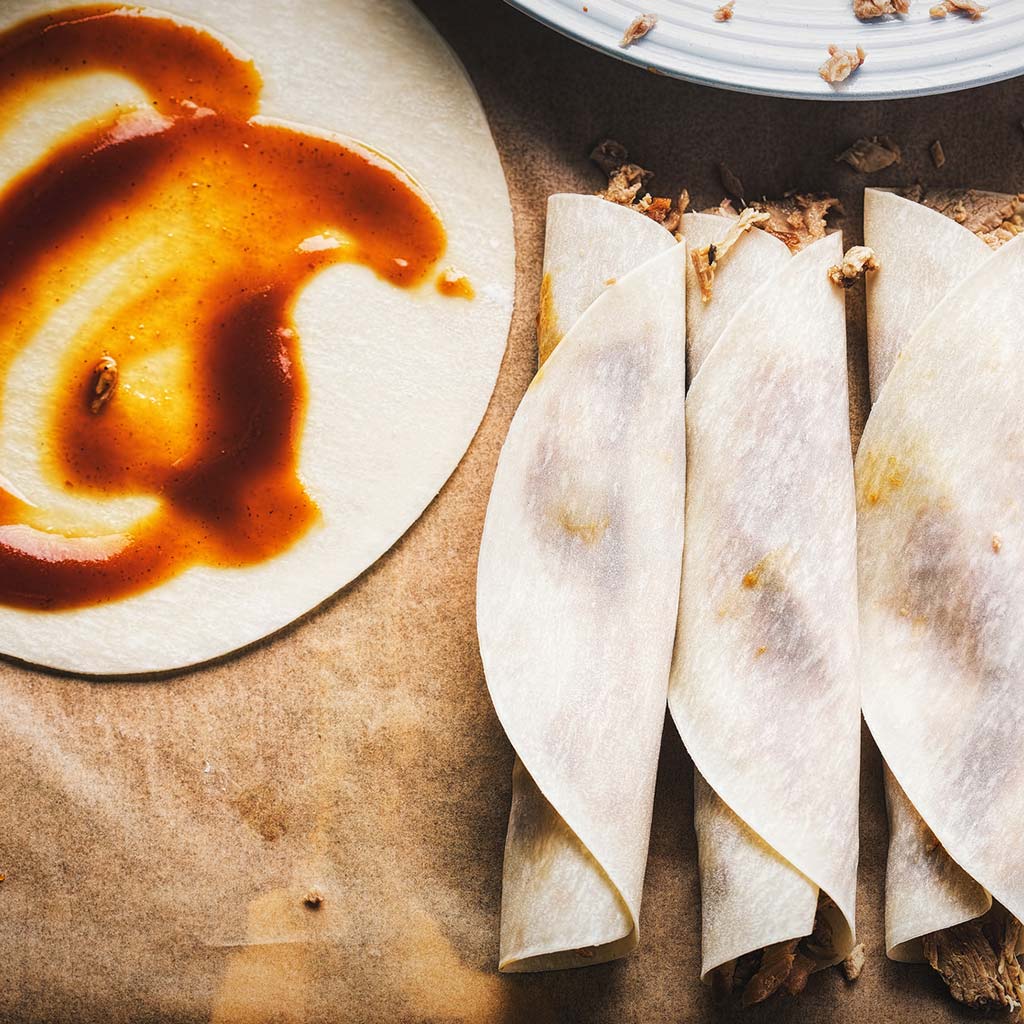 Duck pancakes with hoisin sauce